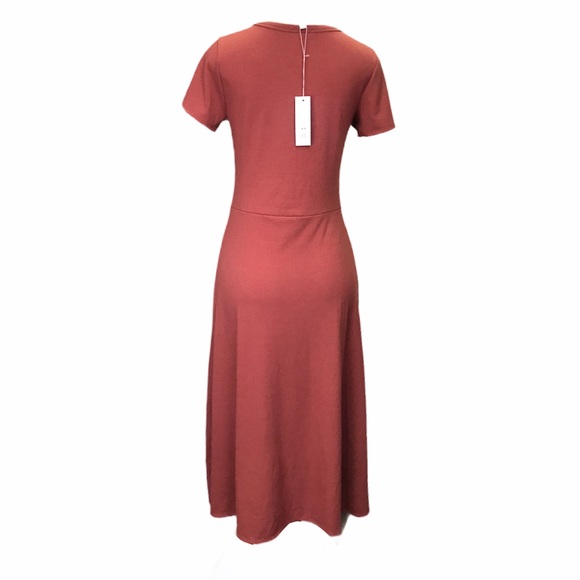 See You Monday Mauve Ribbed Knit Midi Dress - Picture 4 of 4